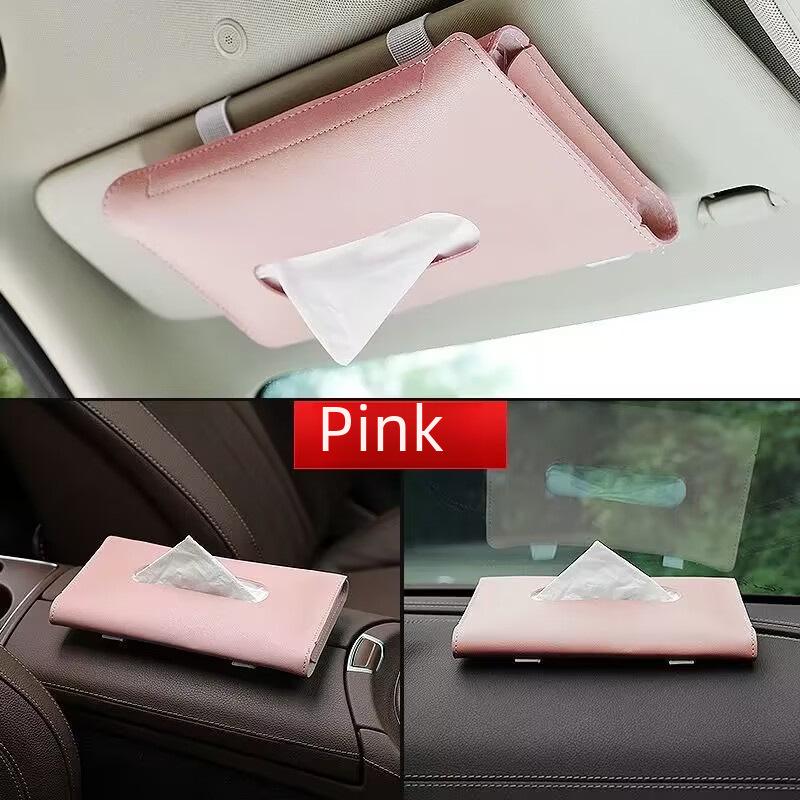 Leather Car Tissue Box for Seat Back & Sun Visor