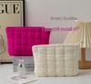 Trendy Women's Solid Color Pleated Makeup Clutch: Versatile, Fashionable, Stylish Plaid Bag