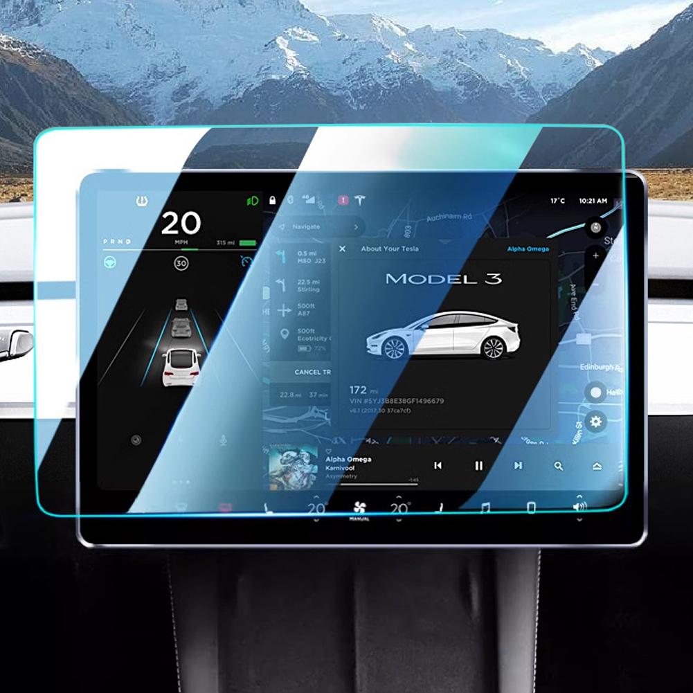 Car Rear Center Control Touch Screen Protective Film Tempered Glass Film Protector for Tesla Model 3 Highland Model Y Juniper 2025