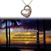 Hawaiian Jewelry Memorial Pendant with Dancing Stone and Cubic Zirconia, Perfect for Keeping Ashes, In Sterling Silver and Pink Gold.