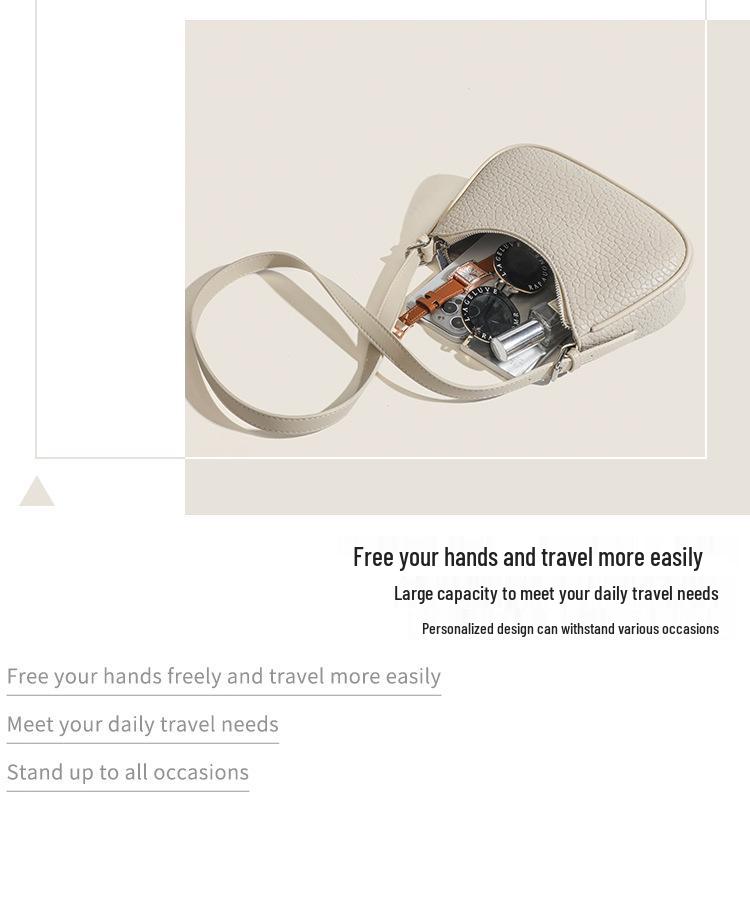 Trendy Textured Baguette Bag: 2025 New All-Match Crossbody & Shoulder Bag for Women
