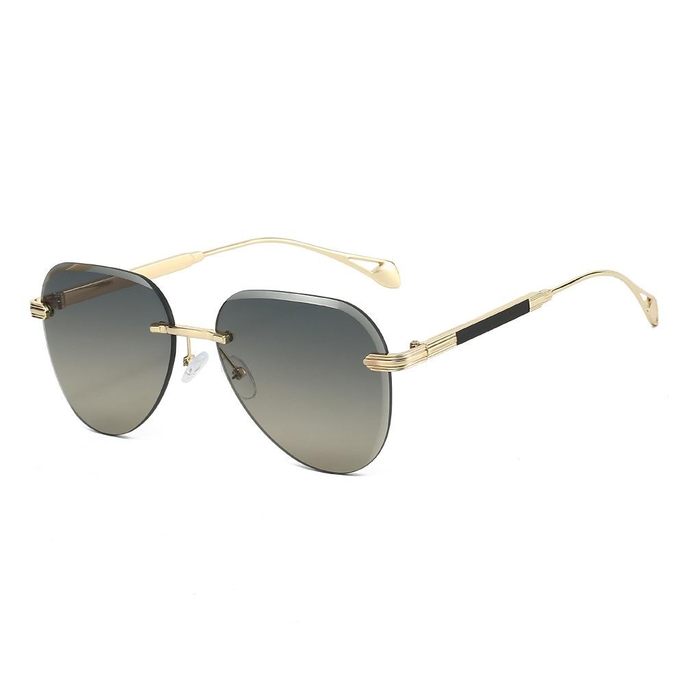 Ins New Frameless Pilot Oval Gradient Sunglasses Women Men Fashion Luxury Street Punk UV400 High Quality