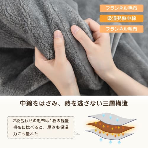 Kumori Warm Blanket, Double-Layer Throw Blanket, Thick, Midwinter Blanket, Fluffy Flannel Blanket, Moisture-Wicking, Heat-Generating, Anti-Static, wit