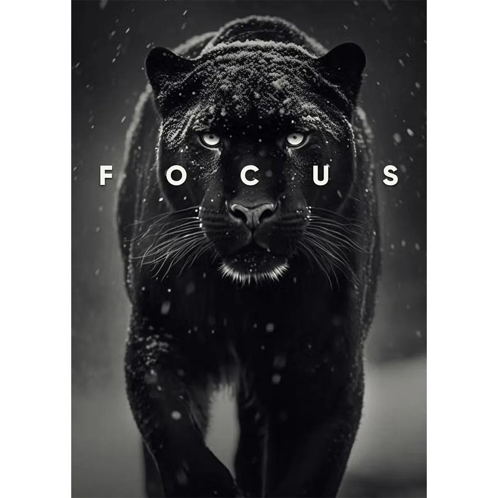 Animal Motivation Poster Panther Lion Motivational Canvas Posters Prints Canvas Painting Focus Conquer Fearless Mural Wall Decor