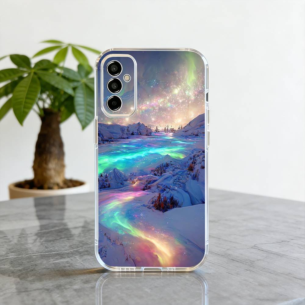 Northern Lights  Phone Case Transparent Silicone Soft For SamsungA10,12,20,21S,30,31,40,50,51,52,70,71