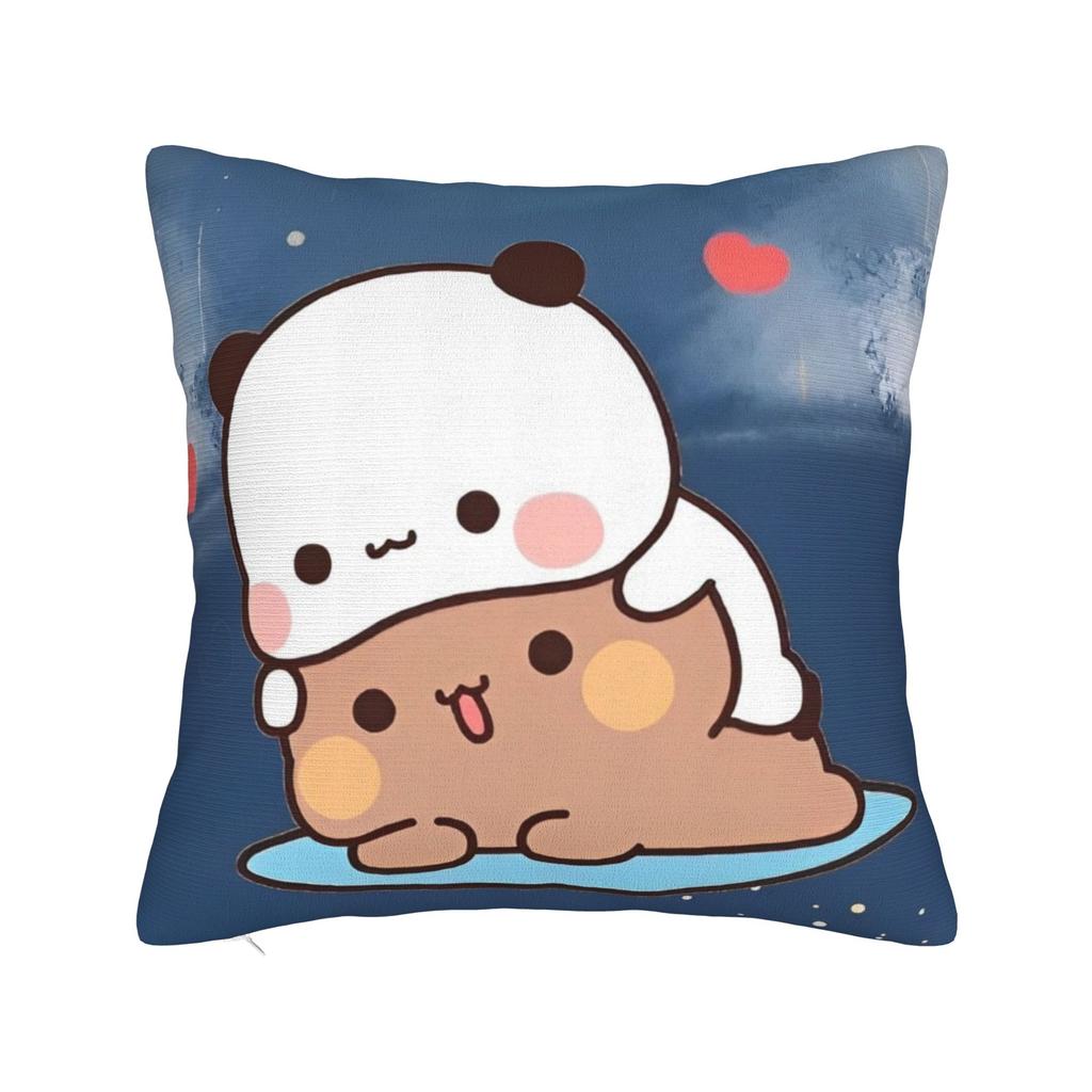 Bubu and Dudu Square Pillow Case Panda And Brownie Bear Couple Cushion Cover Awesome Decorative Pillowcase for Sofa