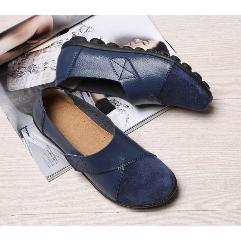 Women's Shoes Casual Shoes Women's Singles Mom's Shoes Low Cut Comfortable Velcro Loafers Bean Shoes