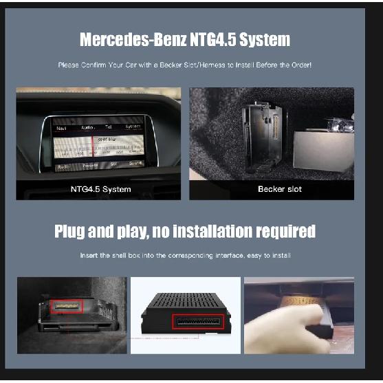 CARABC Wireless Carplay Suitable For Mercedes Benz A B C E CLA GLA GLK ML Sprinter NTG4.5 Becker Module Android Auto Navigation