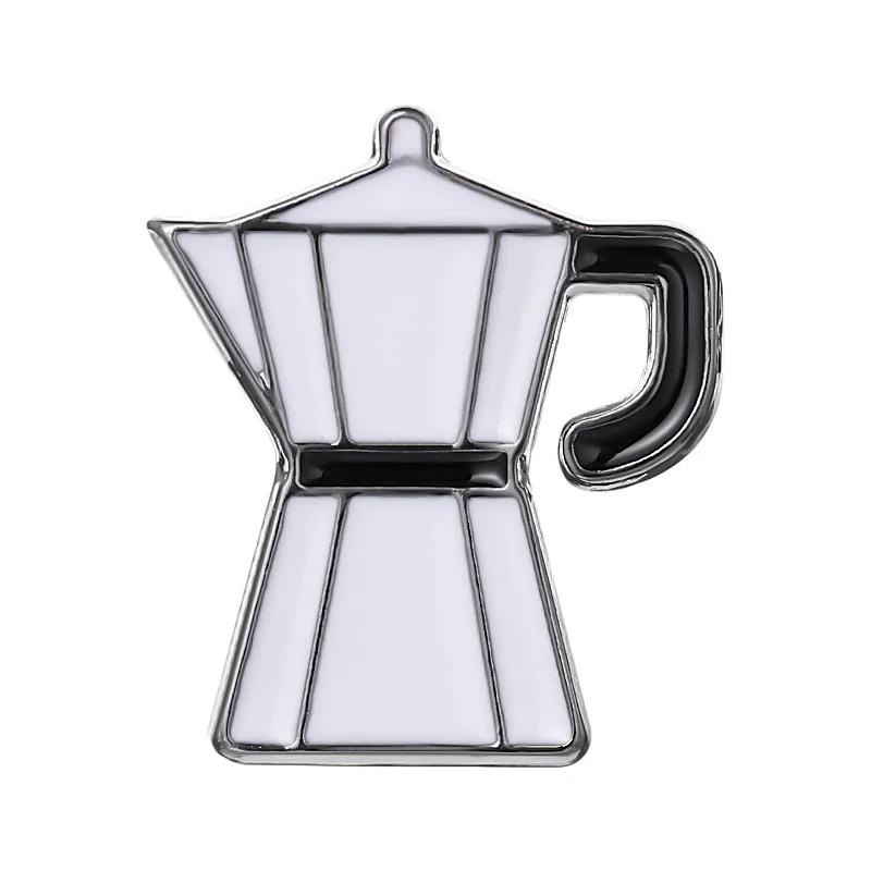 Kaffee-Liebhaber Emaille-Pins Individueller Topf Tasse Broschen Anstecknadeln Kreativer Café Schmuck Geschenk für Barista Freunde