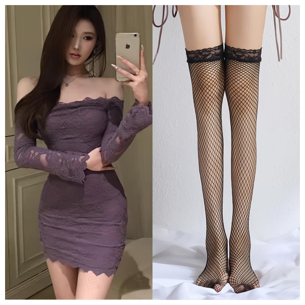 2024 Spring Women Off Shoulder Long Sleeve Lace Bodycon Mini Dress Sexy Slim Pencil Club Night Out Dress Plus Size S-L