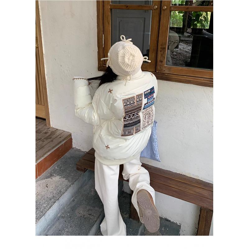 Winter new embroidery design sense bread clothes down cotton clothes women s winter thickened warm cotton clothes jacket tide S