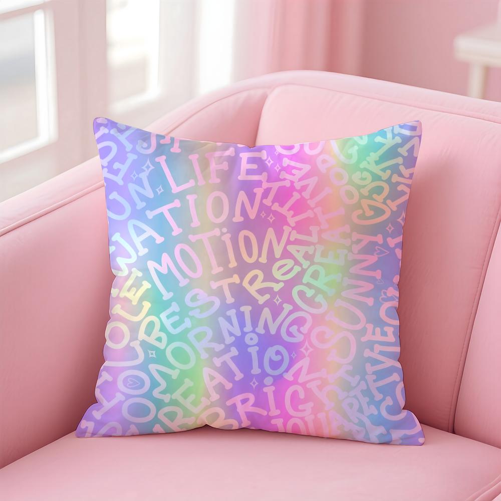 

Simple English letters Cushion Cover Comfortable Reversible Pillow Cover Ideal for Car Sofa Bedroom & Beyond 12x12Inch