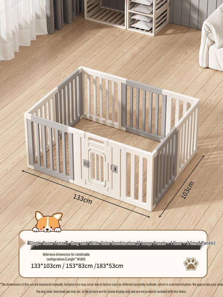 Gray & White Color Block Puppy Playpen for Small to Medium Dogs - Indoor Pet Crate & Isolation Fence