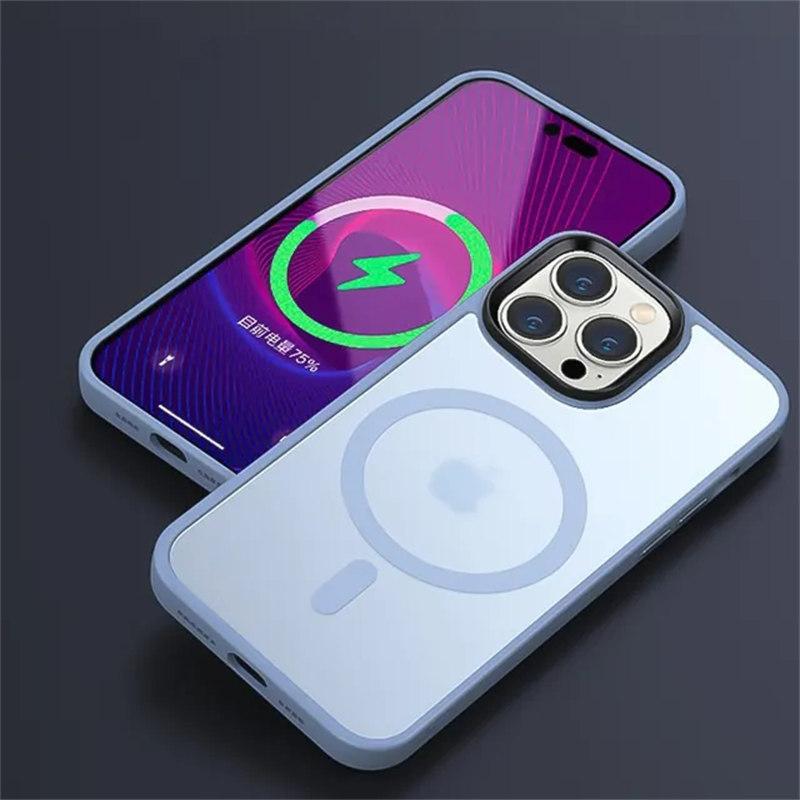 Magnetické pouzdro Luxury For Magsafe Wireless Charging pro iPhone 15 14 Plus 13 12 11 Pro Max Matte Shockproof Bumper Armor Cover