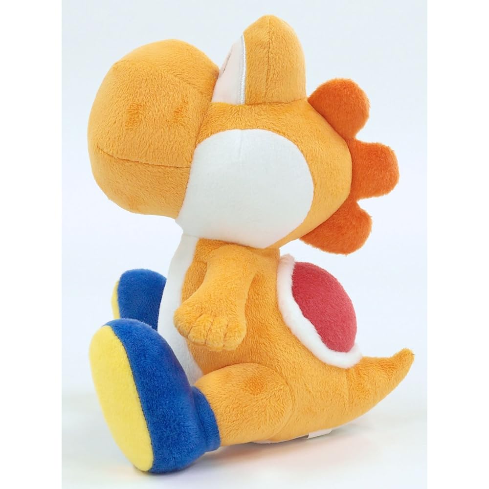 Sanei Boeki Super Mario All Star Collection Orange Yoshi Plush Toy 20cm
