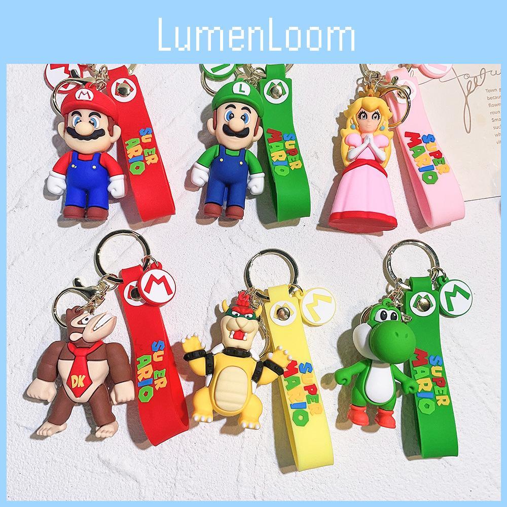 Simpatico portachiavi Super Mario per decorazioni di auto e borse in morbido PVC