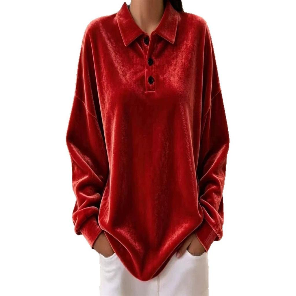 Dames Polo Kraag Lange Mouwen Casual Sweatshirt - Herfst/Winter 2026 Collectie