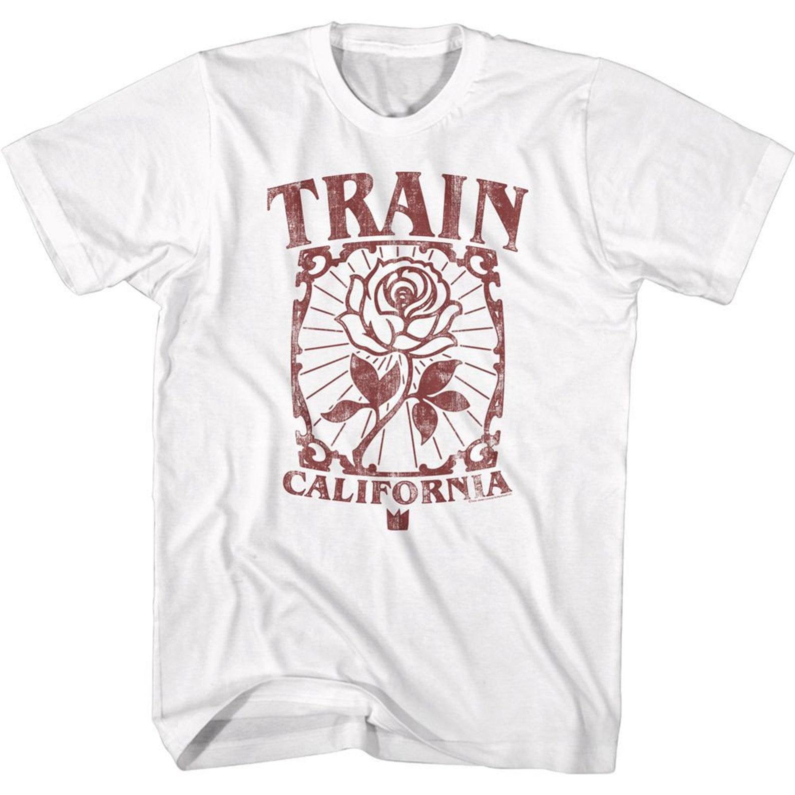 Train California Rose White Adult T-Shirt 3XL