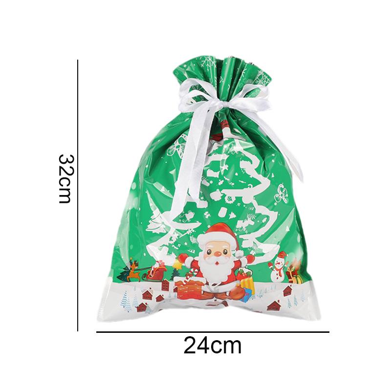 Christmas Gift Bags Large Capacity Merry Christmas Drawstring Gift Packaging Bags 2025 Navidad Party Candy Cookie Wrap Pouch