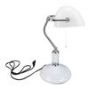 Bankers Table Lamp White Glass Vintage Style Desk Lamp with Retro Pull Chain Switch Reading Table