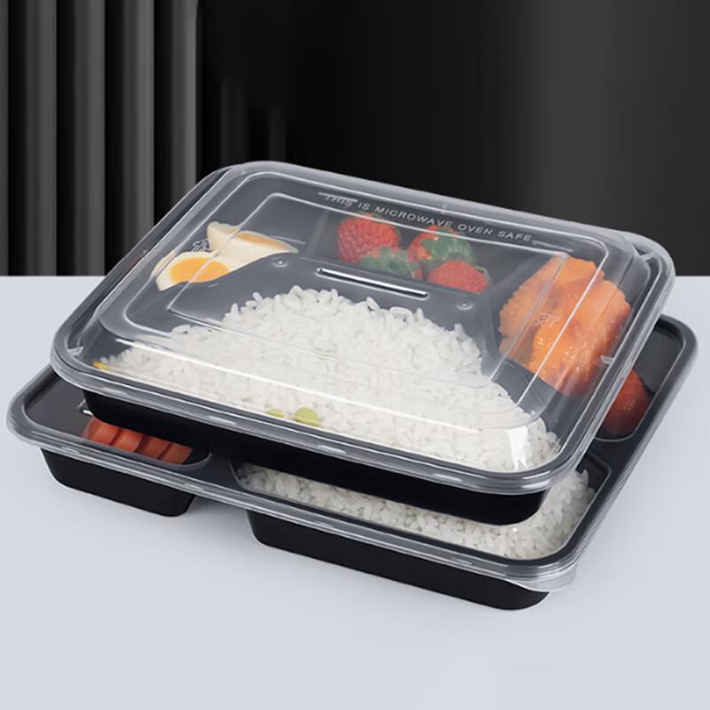 Disposable 3-Compartment Food Containers