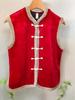 2025 Retro Chinese Red Tang Style Plus Velvet Sleeveless Vest