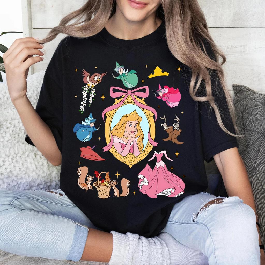 Disney Aurora Princess Shirt Coquette Disney Sleeping Beauty Tshirt WDW Disneyland Matching Trip 2025