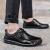Plus Size Spring and Autumn Men's Casual Leather Shoes Trendy Low Top Soft Bottom Driving Shoes Pumps Genuine Leather Men's Shoes