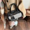 Women's bag personalized canvas leather platinum bag fashion casual one shoulder oblique span handbag tide