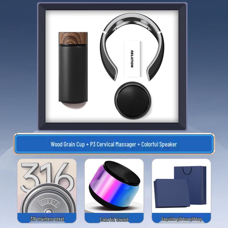 

Business Gift Set: Thermos, Massager & Colorful Speaker (3-Piece)