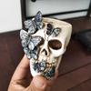 Creative Gothic Butterfly Skeleton Statue Funny Vase Flower Pot Home Decorations Large Capacity Skull Pen Box Home
