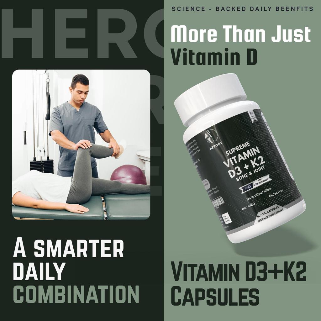Vitamin D3 + K2 Capsules | Dietary Supplement