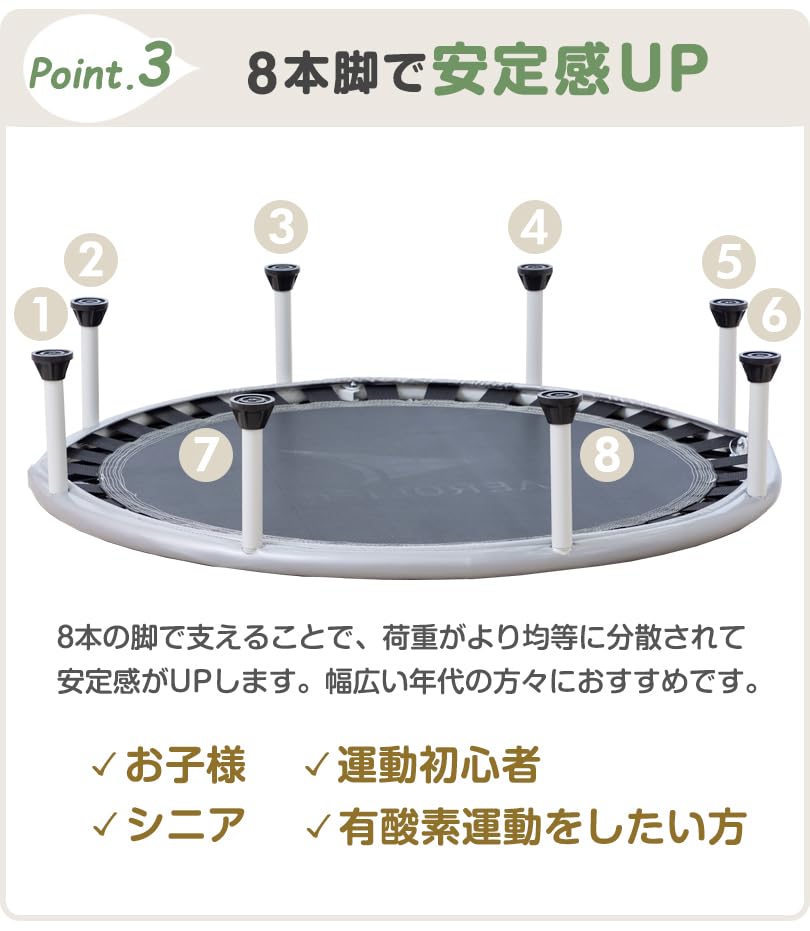 Official Aerolife Home Jumping Large Suitable for 120kg Weight Capacity Tested by a Public Institution In Perfect for Home Exercise and This Large