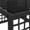 3 Piece Garden Corner Sofa Set with Cushions Black Poly Rattan