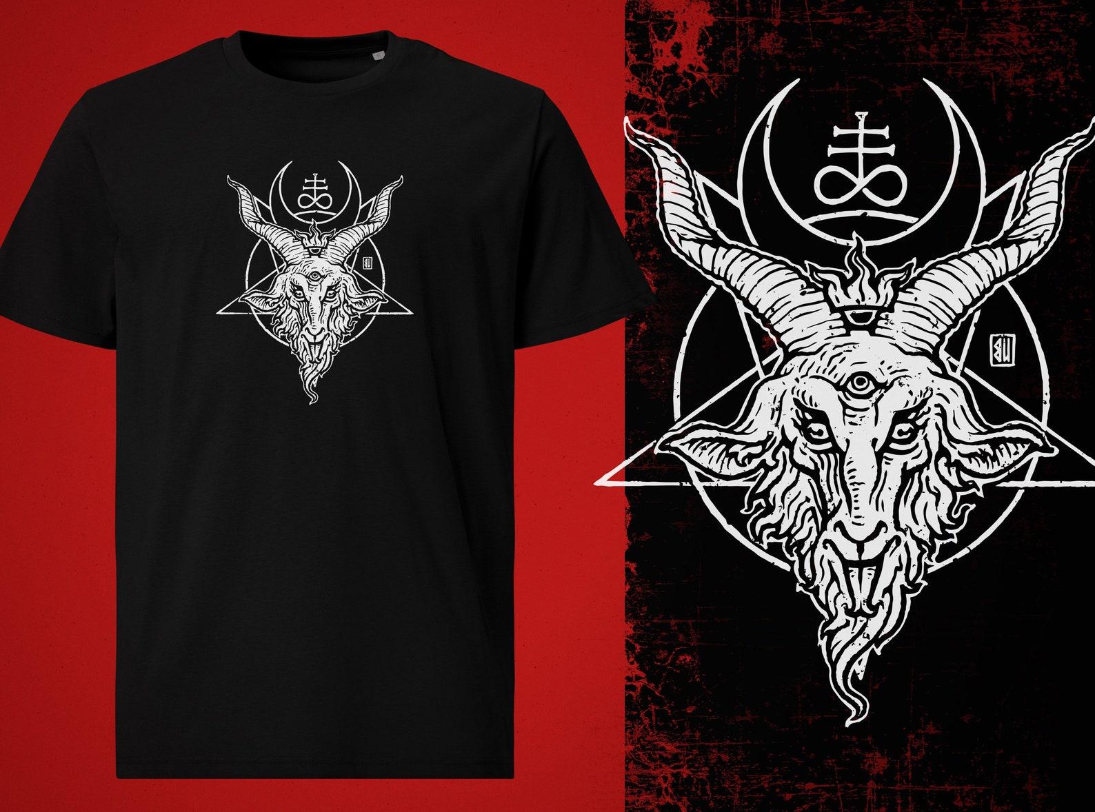 Baphomet s Head T-Shirt (white print) S