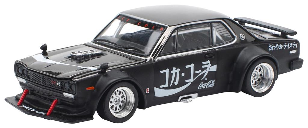 POP RACE SKYLINE DRIFT COCA COLA ZERO JP BLACK CHROME PR640161 1/64 GT-R (HAKOSUKA) - (Finished Model)