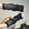 Y2k Girls Ruffles Knee Socks Lolita Long Socks Women Leg Warmers Stockings Thin Breathable Foot Cover Arm Sleeves Sun Protection