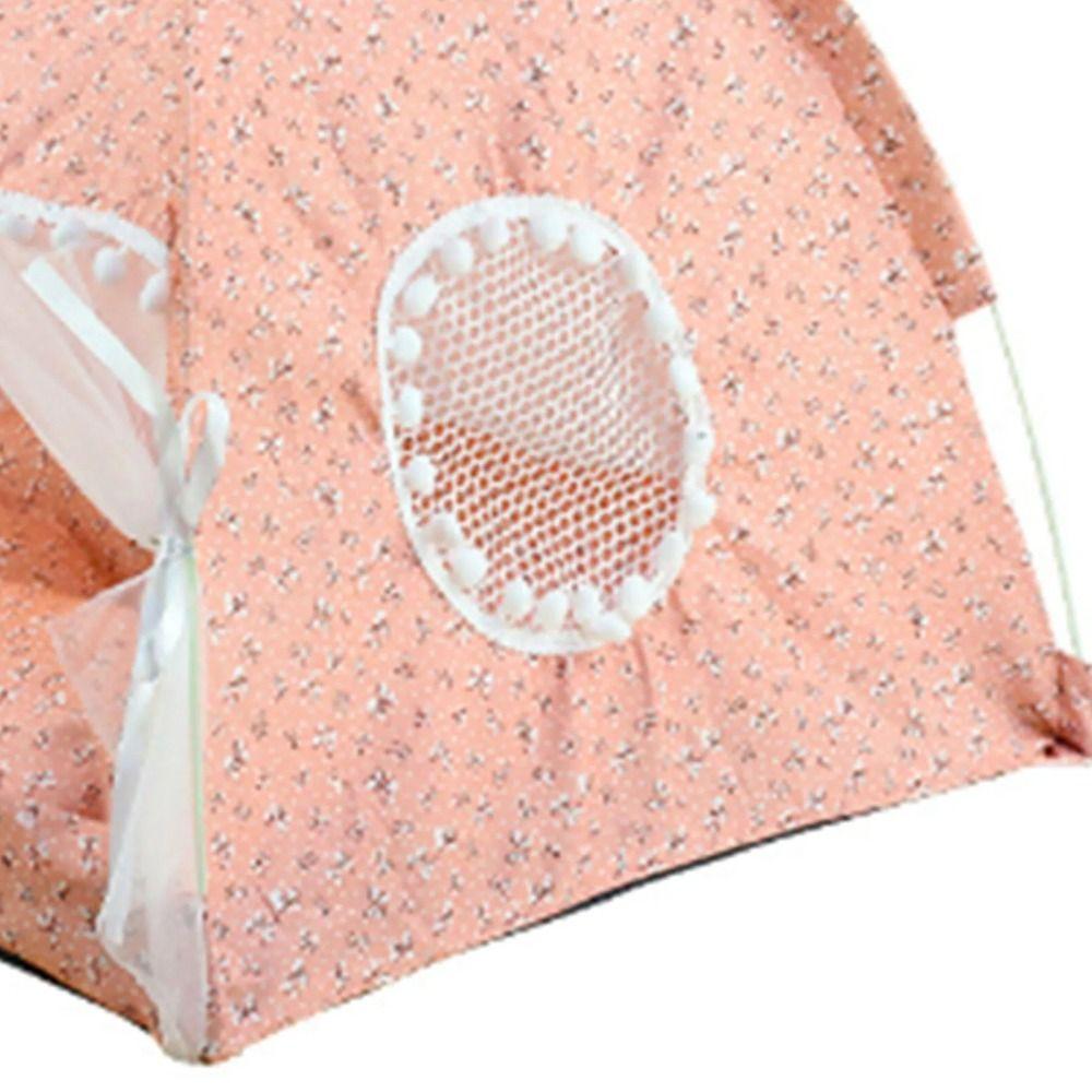 Foldable Pet Tent House Comfortable Dog Basket Beds Sweet Princess Cat Bed  for Summer