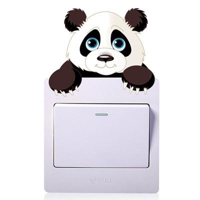 Cute Animals Elephant Cat Panda Giraffe Light Switch Sticker Removable Wall Sticker for Kids Baby Nursery Home Decal Decor