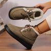 Casual Lace Up Furry Snow Boots Women 2025 Fashion Thick Bottom Fur Ankle Boots Winter Warm Short Plush Designer Shoes Woman