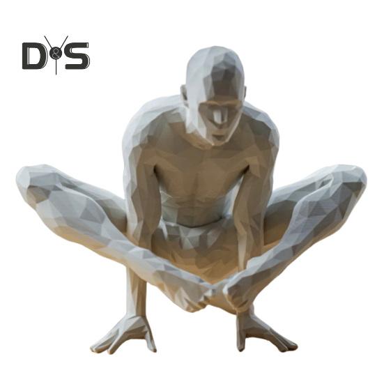 Figurină de om de yoga abstractă Padmasana yoghin statuie desktop meditativ om sculptură pentru decor de cameră de zi yoga