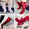 Baby Little Girls Breathable Socks Cute Bowknot Knee High Children Tube Socks Fashion Bows Solid Color Kids Socks