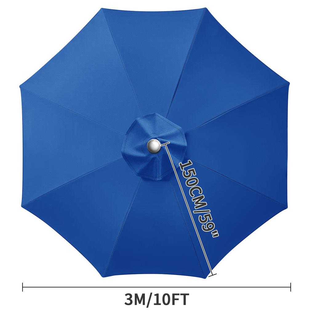 Waterproof Replacement Umbrella Cloth 2/3M Patio Parasol Cover UV-Anti Canopy Cover Replacement Parasol Cover for Balcony Garden