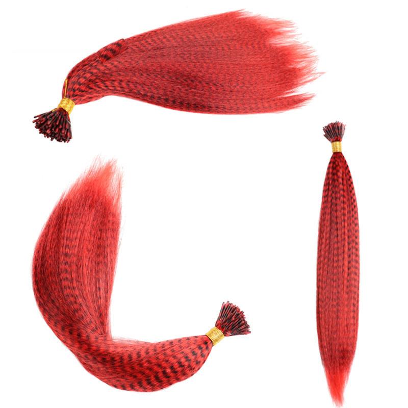 Hair Extensions Colored Wigs Feather Stripe Hair Hairpieces Colorful High temperature silk Wigs