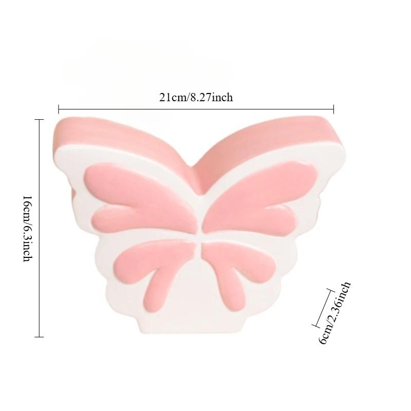 Nordic Ins Style Butterfly Ceramic Vase Ornament Dried Flower Arrangement Container Living Room Bedroom Dining Table Decoration