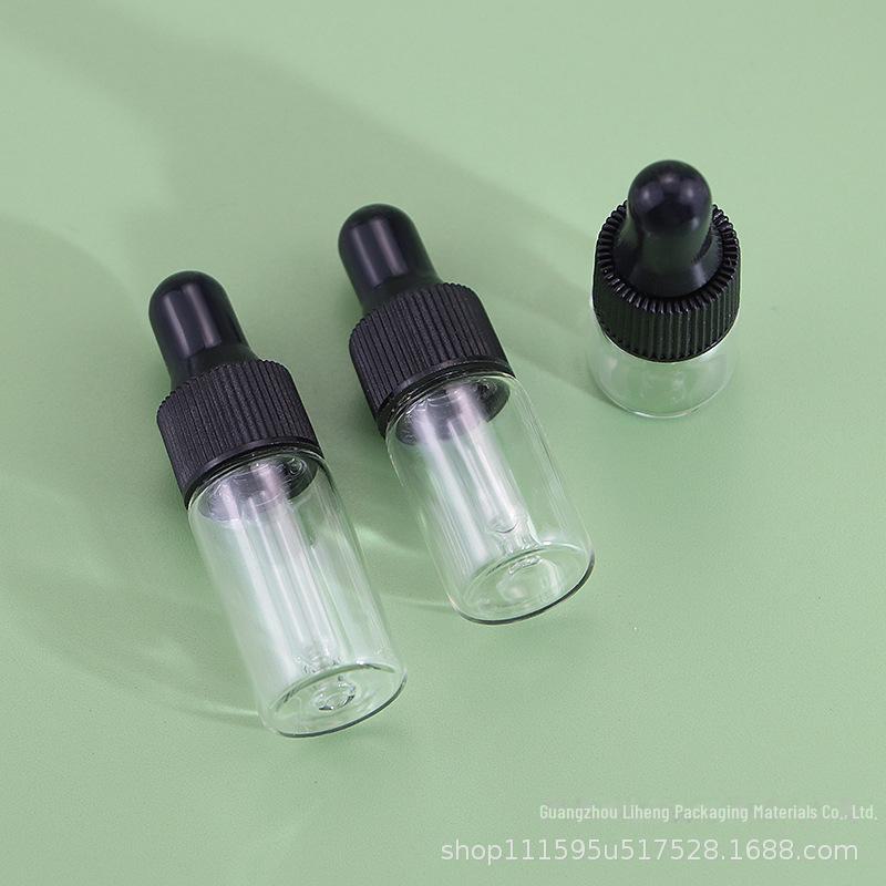 Clear Dropper Bottles: 1ml-5ml for Essential Oils, Cosmetics, and Samples