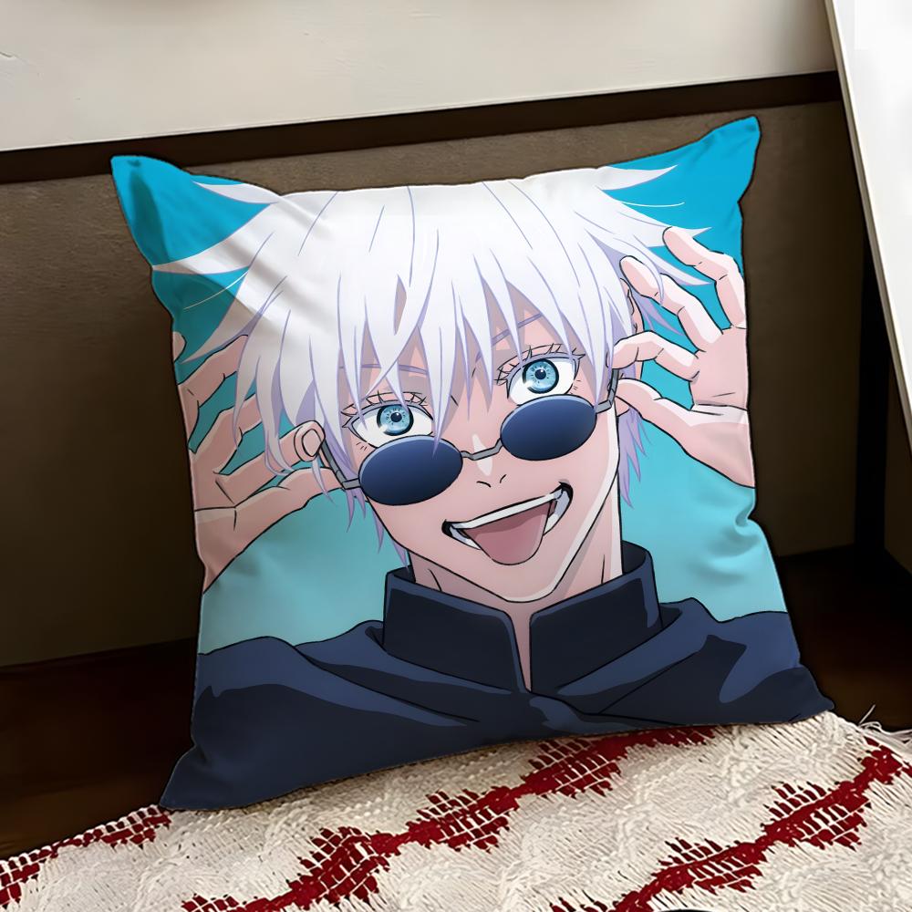 JJujutsu anime KKaisen Cushion Cover Reversible Soft Durable Pillow Cover Home  Car MultiScene Use for Daily Comfort