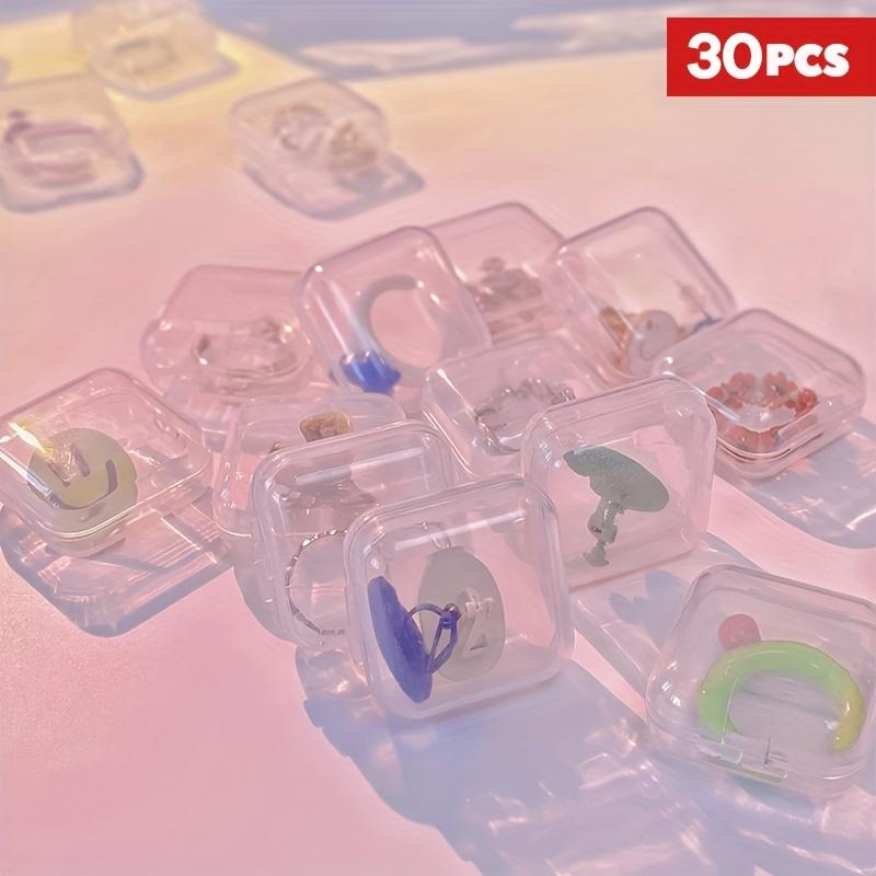 30pcs Clear Plastic Storage Box Set,Space-Saving, For Jewelry, Earrings, DIY Crafts, Hardware, Versatile, Desktop Installation
