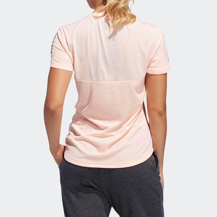 Adidas T Shirts Women's Light Pink Crew Neck Moderate DX1975