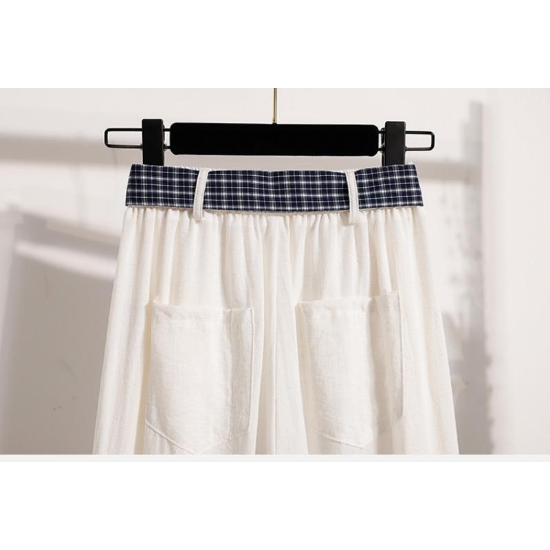 DIMANAF 2026 Plus Size Summer Women Pants Cotton Thin Elastic Waist Oversize Fashion Lady Casual Long Pants Solid Black